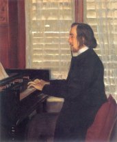 Portrait d'Eric Satie à l'harmonium