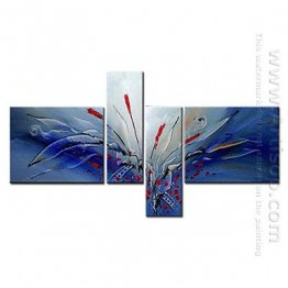 Hand-painted Oil Painting Abstract Oversized Wide - Set of 4