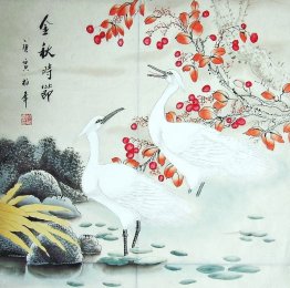 Crane&Red leaves - Chinese Painting