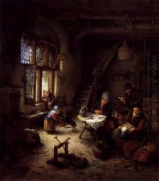 Peasant Family in a Cottage Interior