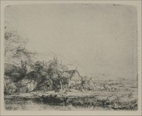 Landschapje Met Een Koe drinkt 1649