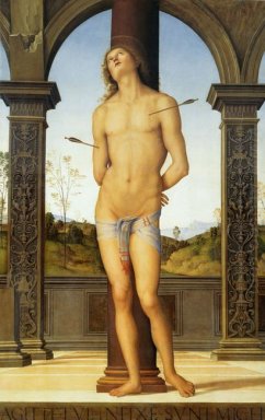 St. Sebastian gebunden, um eine Spalte 1510