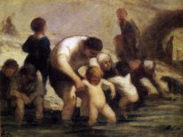 Les enfants avec le bain