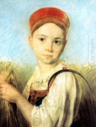 Peasant Girl with a Sickle in the Rye