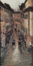 A Florence Street In The Rain 1888