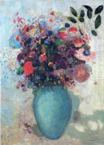 Flowers In A Turquoise Vase