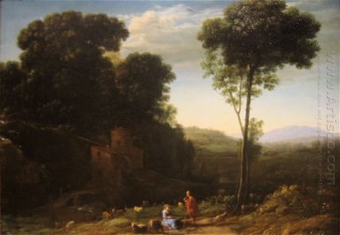 Paesaggio pastorale con un mulino 1634