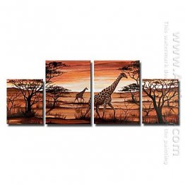 Hand-painted Landscape Oil Painting - Set of 4