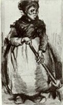 Peasant Woman med Broom 1885