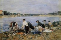 Laundresses På stranden av Touques 1884