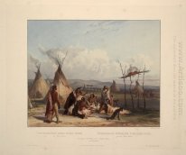 Funeral Scaffold of a Sioux Chief near Fort Pierre, plate 11 fro