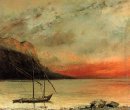 Coucher de soleil sur le lac Léman 1874