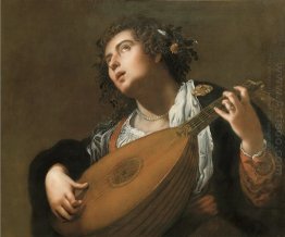 Woman Playing a Lute