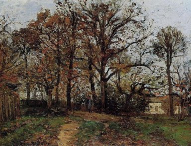 Bomen op een heuvel herfstlandschap in louveciennes 1872