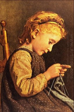 Knitting Little Girl