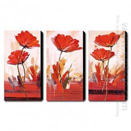 Hand-painted Oil Painting Floral - Set of 3