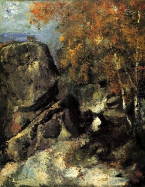 Roca en el bosque de Fontainebleau 1868