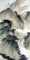 Berg und Wasserfall - Chinesische Malerei