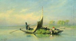 Peasant Family In A Boat