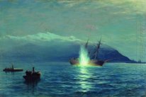 Sinking the Turkish steamer 'Intibach' by boats of ship 'Grand