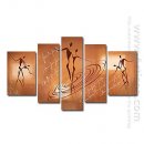 Hand-painted Abstract Oil Painting - Set of 5