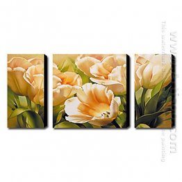 Hand-painted Floral Oil Painting - Set of 3