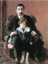 Ritratto Di Arman Frantsevich Aziber E Suo Figlio 1915