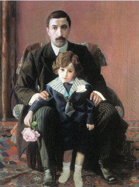 Portrait d\'Arman Frantsevich Aziber Et Son Fils 1915