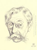 Pencil Sketch Della Testa Di poeta belga ¡§? Mile Verhaeren 1915