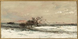 Snowy Landscape At Sunset 1873