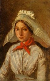 Young Girl With A Large Cap On Her Head