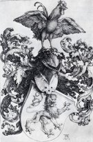 coat of arms with lion and rooster 1500