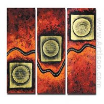 Hand-painted Abstract Oil Painting - Set of 3