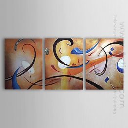 Hand-painted Abstract Oil Painting - Set of 3