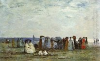 Badegäste auf dem Strand bei Trouville 1869