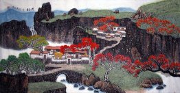 Ancient mountain, maple - Chinese Painting