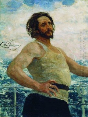 Retrato del escritor Leonid Andreyev Nikolayevich En Un Yate 191