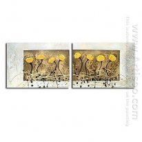 Hand-painted Abstract Oil Painting - Set of 2