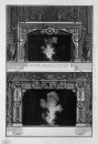 Two Fireplaces Overlapping The Support With A Mask Of Medusa In