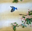 Peach Blossom & Birds - Chinesische Malerei