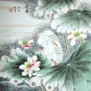 Crane & Lotus - peinture chinoise