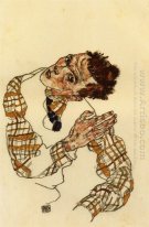 self portrait with checkered shirt 1917