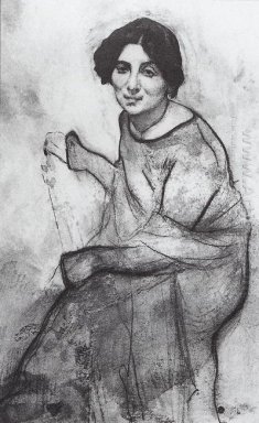 Portret van De pianiste Wanda Landowska 1907