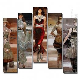 Hand-painted People Oil Painting - Set of 5