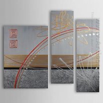 Hand-painted Abstract Oil Painting - Set of 3