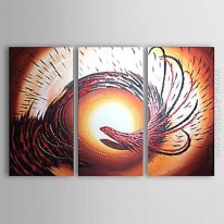 Hand-painted Abstract Oil Painting - Set of 3