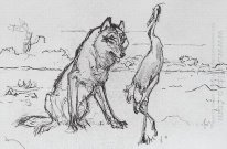 Le loup et la grue