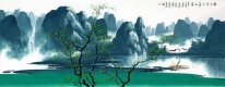 Mountains, water, trees - Chinese Painting