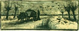 Oxcart In The Snow 1884