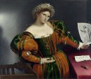 Une dame avec un dessin de Lucretia